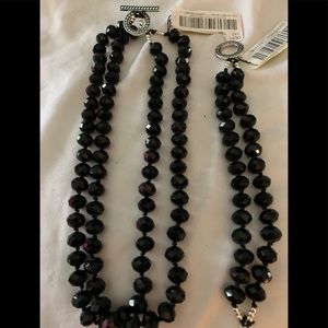 NWT Scroll brand black necklace and bracelet set